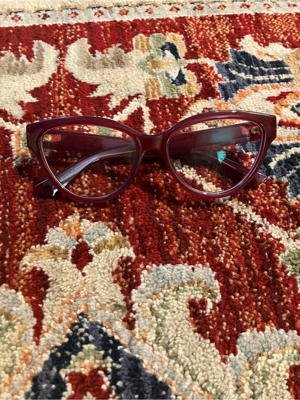 Gucci Eyeglasses Prescription Cat Eyes Clear Red Frames
